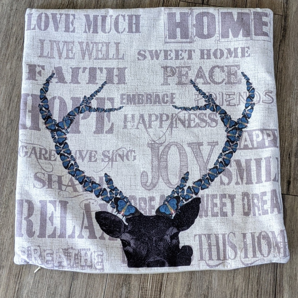 Deer Antler Pillow Cover